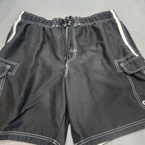 OP Ocean Pacific Men's Black Cargo Swim Trunks Size XL 40-42